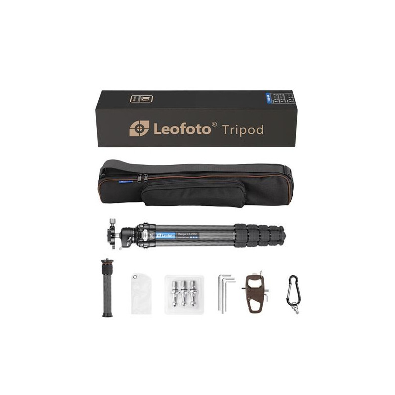 Leofoto Carbon-Dreibeinstativ LS-255C + Kugelkopf LH-30 + DC-252C