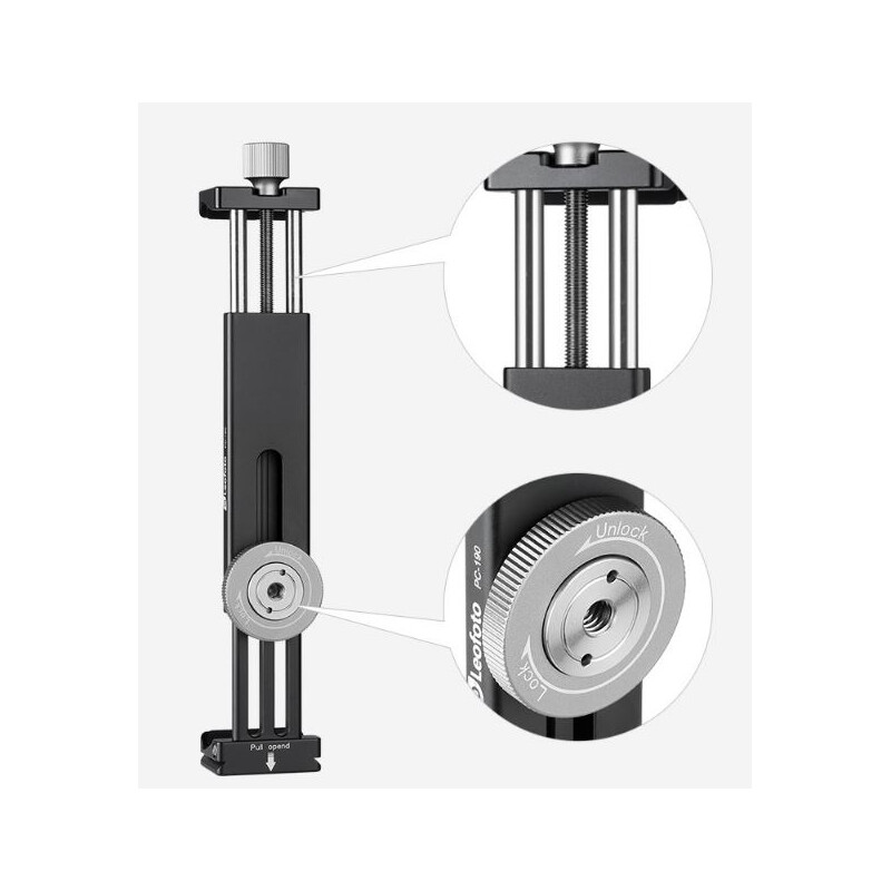Leofoto Halter PC-190 für Smartphone oder Tablet, 115-190 mm